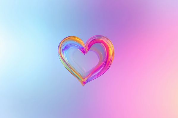 3D Heart Symbol Iridescent Love Free Image