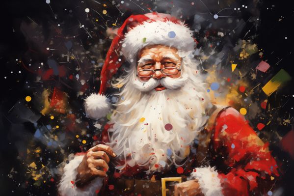 Abstract Painting of Santa Claus Free Image