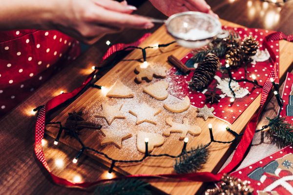 Adding Sugar on Christmas Cookies Free Photo