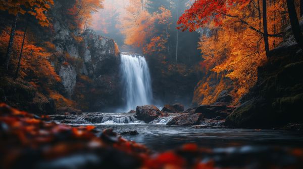 Beautiful Fall Waterfall Free Image