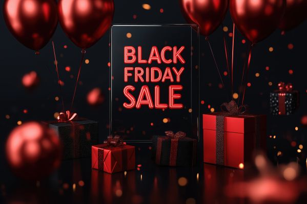 Black Friday Sale Red Neon and Gifts Free Image