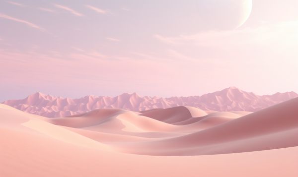 Calming Scenery of Pink Desert Dunes Free Image