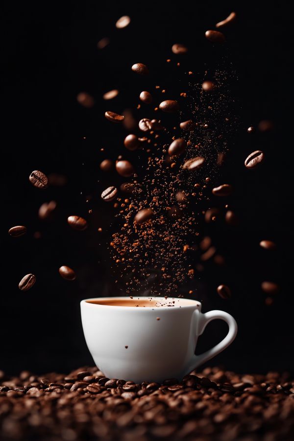 Coffee Cup with Beans Food Photography Free Image