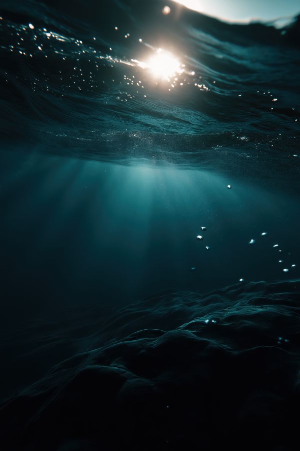 Dark Background Under the Water Surface Free Image