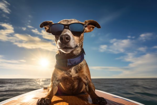 Dog on a Paddle Board Free Image