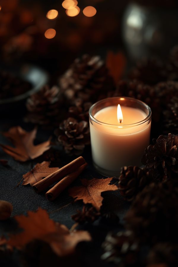 Fall Still Life With Candle Free Image
