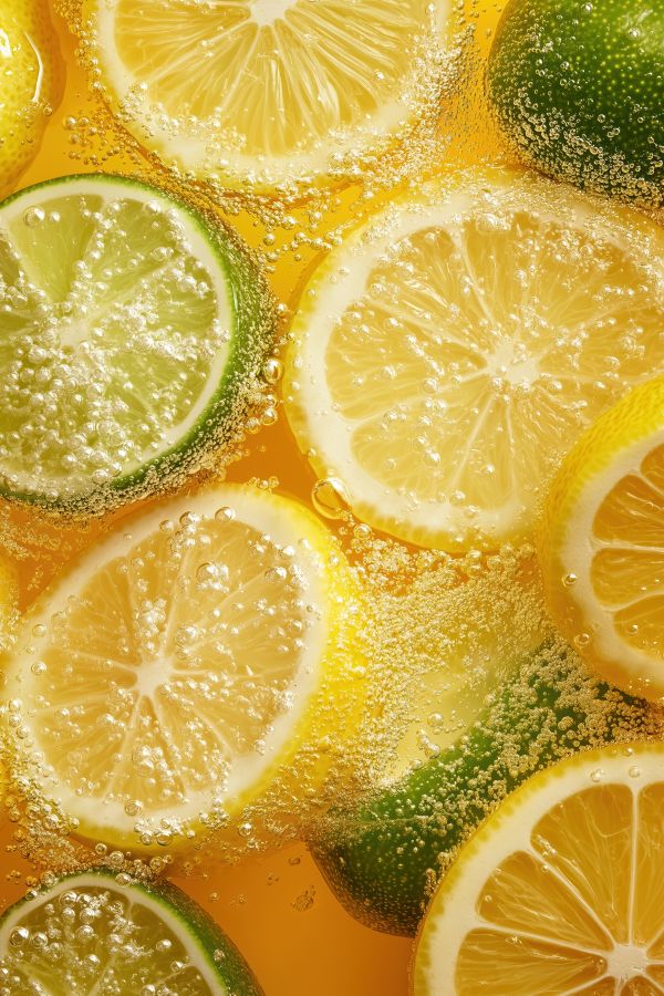 Fresh Lemons and Limes in Drink Macro Free Image