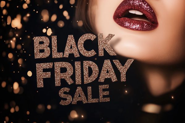 Glamorous Woman Glitter Black Friday Sale Free Image