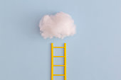Ladder career path for business growth success process. Inspiration and creative idea concept.