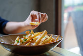 Fries with parmesan cheese and truffled mayonnaise sauce
