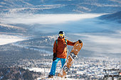 Snowboarding in mountain