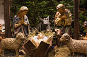 Traditional Christmas nativity scene.
