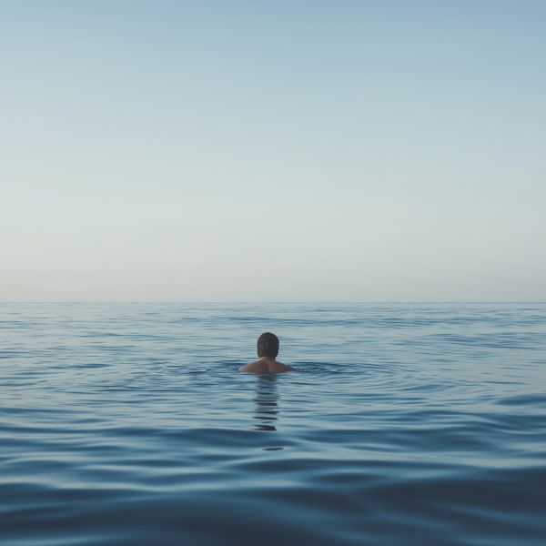 Man Swimming in the Sea Free Image