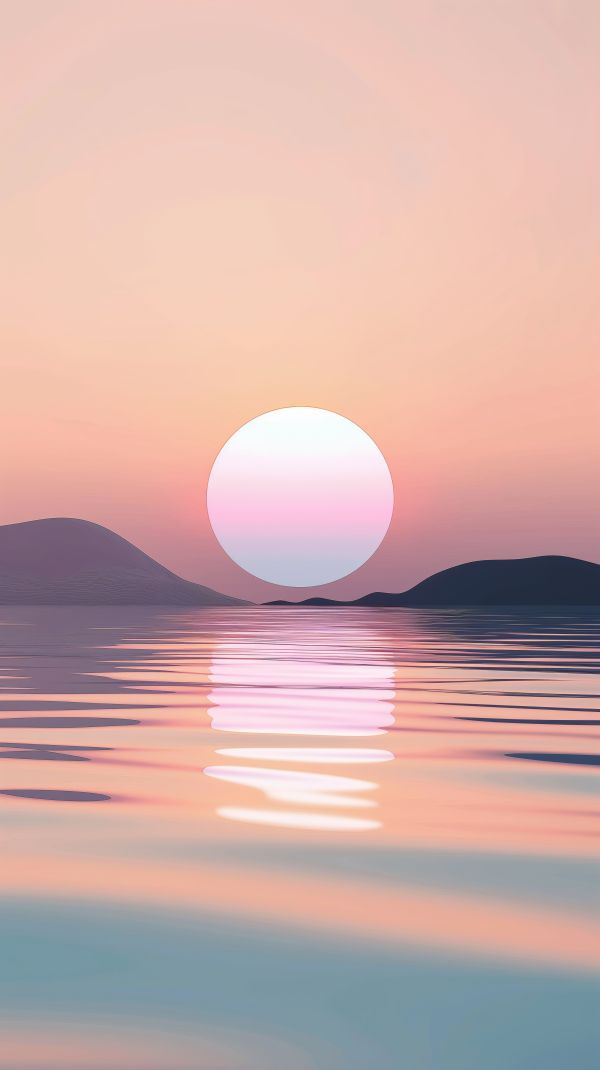 Minimal Another Planet Sunset Wallpaper Free Image