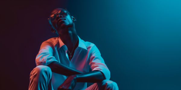 Modern Dark Fashion Portrait With Space for Text Free Image