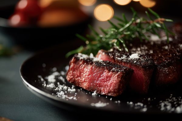 Juicy Wagyu Steak Food Photography in Luxury Restaurant Free Image