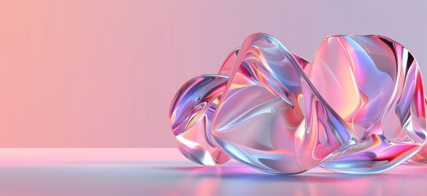 Glass Abstract Iridescent Transparent 3D Element Free Image