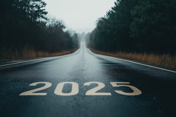 Road with 2025 New Year Free Image