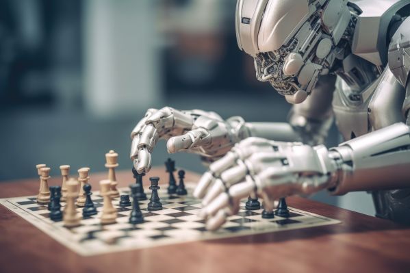 Robot Playing Chess Artificial Intelligence Free Image