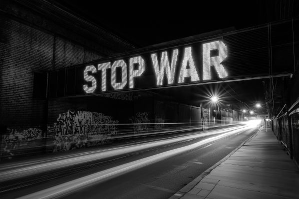 STOP WAR Road Light Signage Free Image