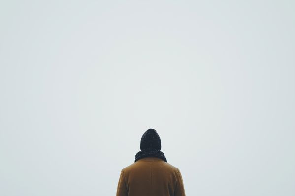 Winter Minimalism Man in Coat and Winter Hat Free Image